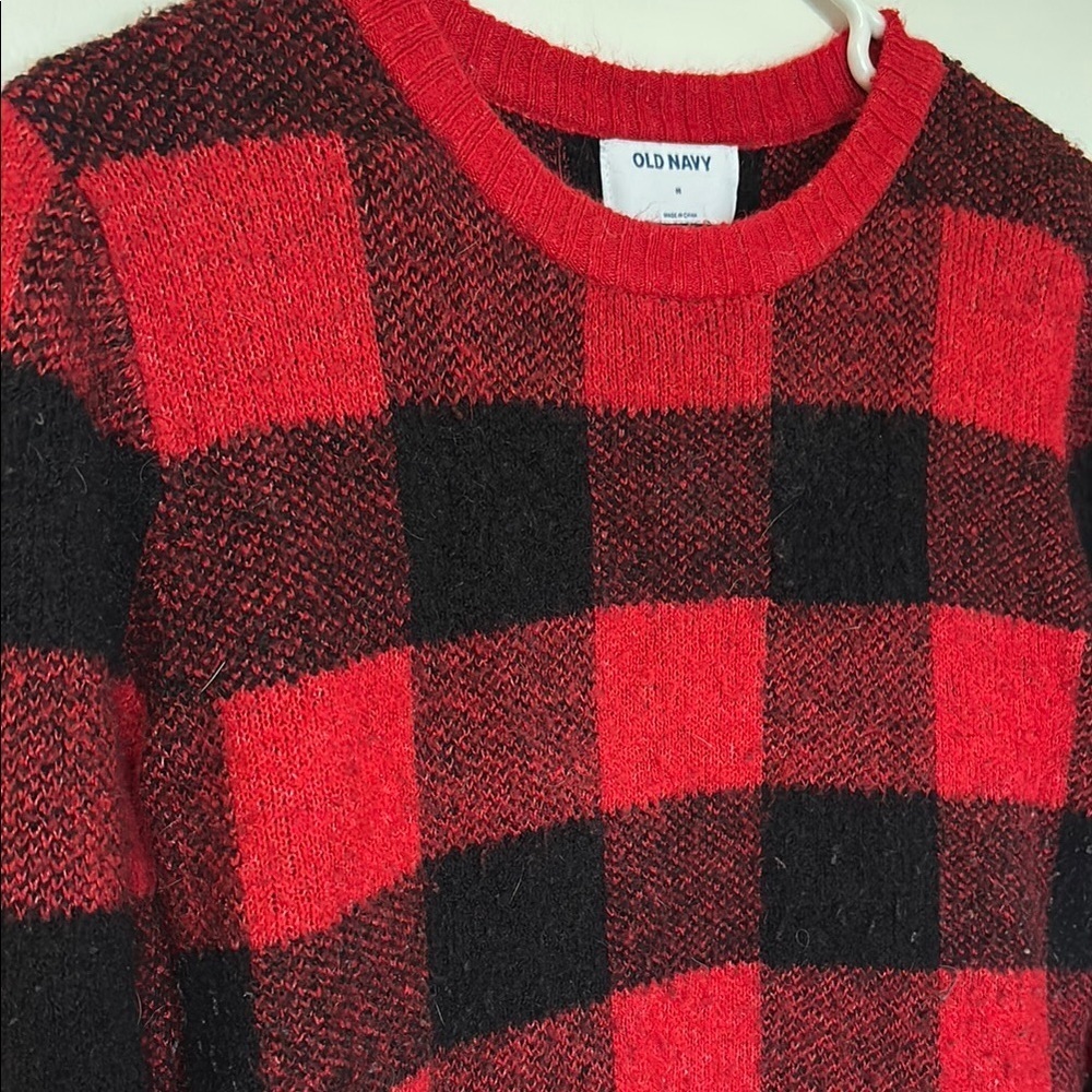 Old Navy Red and Black Crew Neck Sweater - Picture 2 of 3